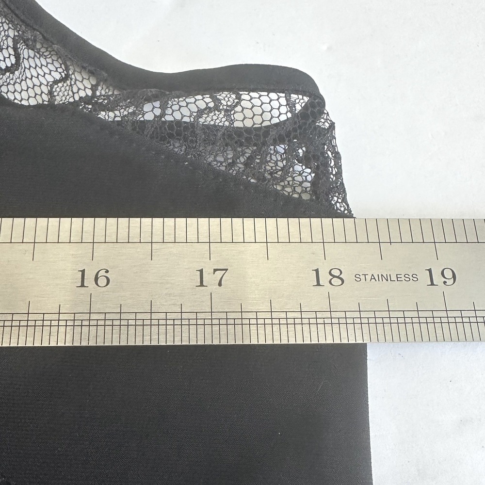 90s Y2K WHBM Whimsigoth Babydoll Black Lace Camisole Tank Top Sz M Coquette - Picture 7 of 8